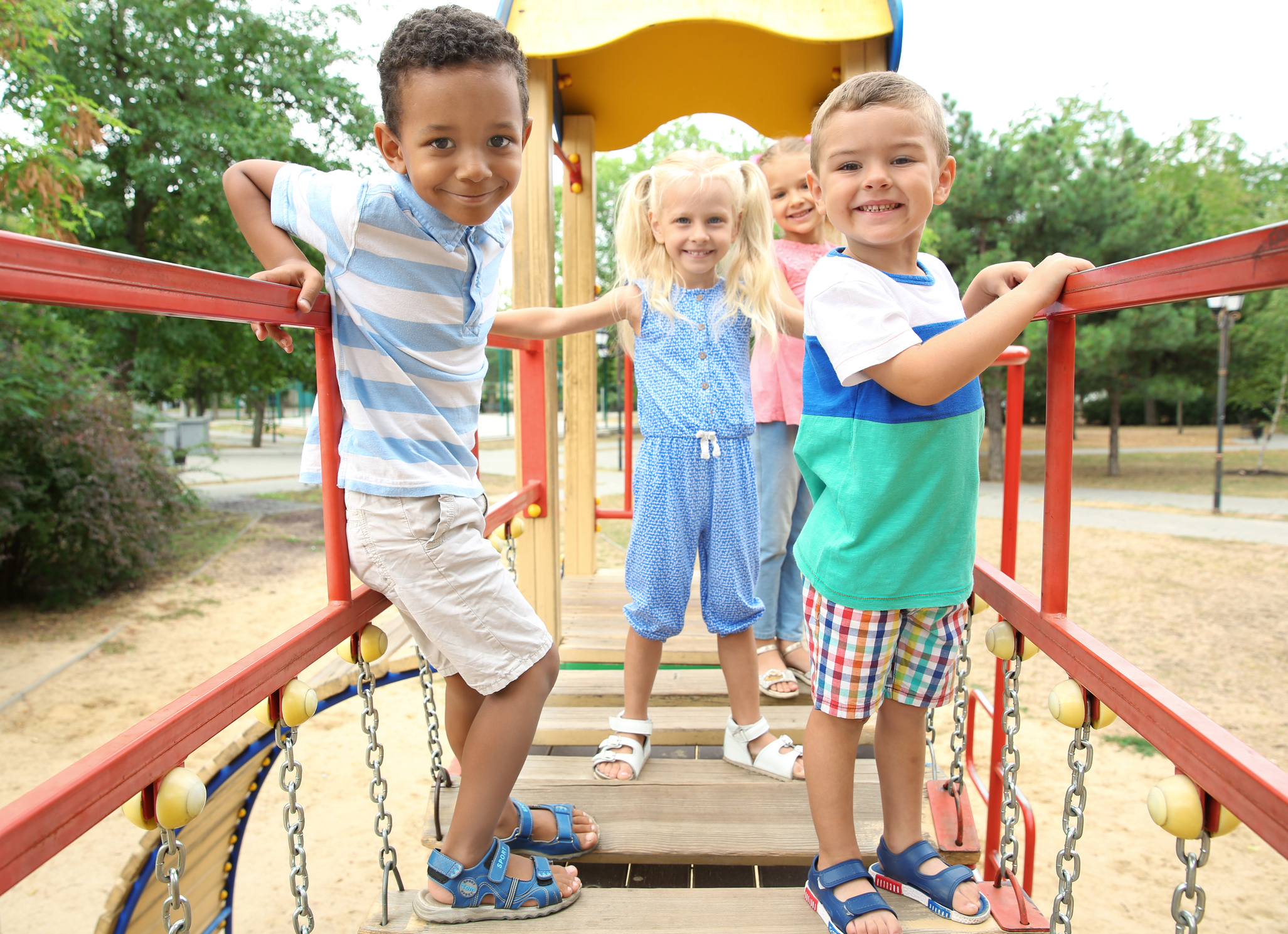 Cute Children Playing on the Playground